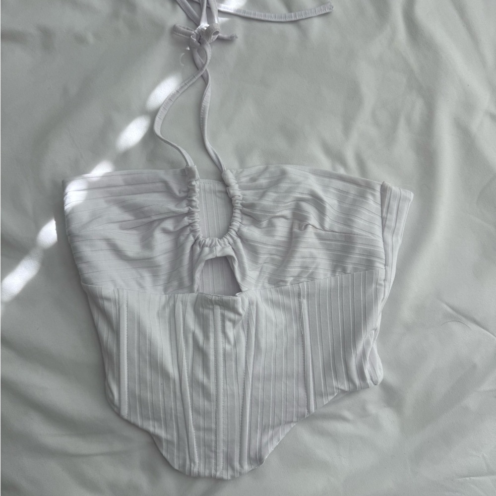 White corset top